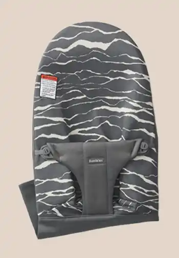 Extra fabric seat for BabyBjorn Bouncer in Anthracite with Landscape Print, made from soft cotton.