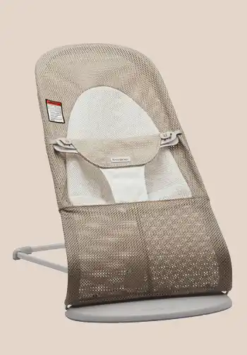 BabyBjorn Bouncer Balance Soft in grey beige and white color featuring machine washable cover