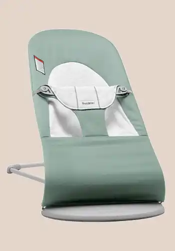 BabyBjorn Bouncer Balance Soft in light sage and grey color for modern homes