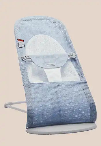 BabyBjorn Bouncer Balance Soft in skyblue and white color with two recline positions