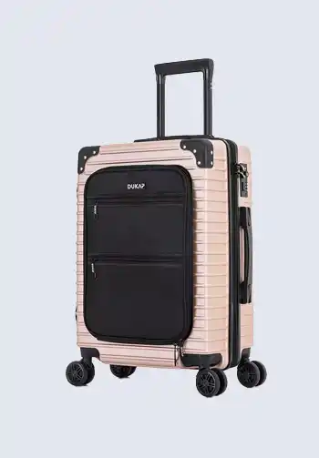 A compact carry-on suitcase, perfect for fitting all your packing list essentials and meeting airline size requirements.