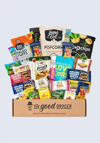 A pack of assorted healthy snacks, including nuts, dried fruit, and granola bars, perfect for keeping energized during airplane travel.