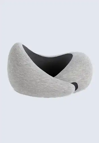 A comfortable travel neck pillow designed for airplane use, providing essential support for a restful journey.