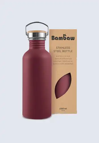 A travel-friendly reusable water bottle, ideal for easy packing and convenient hydration during airplane travel.