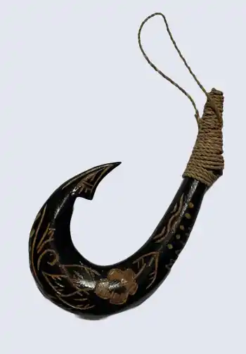 A detailed replica of Maui's magical fish hook, perfect for completing a Maui Halloween costume with authenticity.