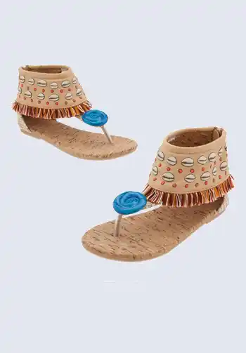 Comfortable and stylish kid shoes designed to complete the Moana costume, perfect for little adventurers.