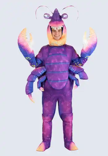 A detailed full-body Tamatoa costume for adults, featuring vibrant colors and treasure-covered design, perfect for a Moana-themed Halloween.