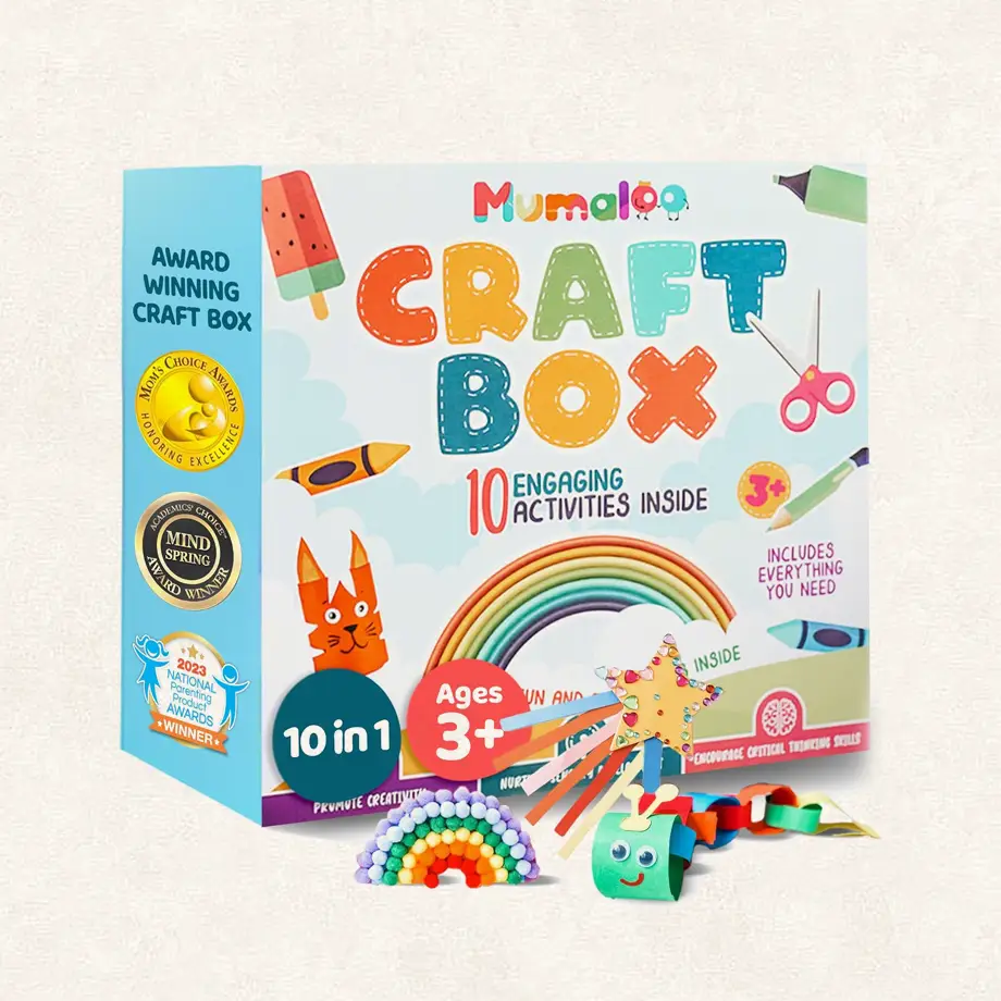 Craft box with 10 engaging activities, ideal for Potty Training Rewards Ideas.