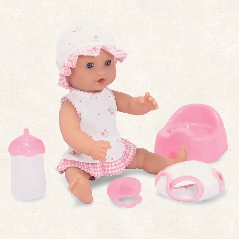  Potty training doll with accessories, including a pink potty and bottle, ideal for Potty Training Rewards Ideas.