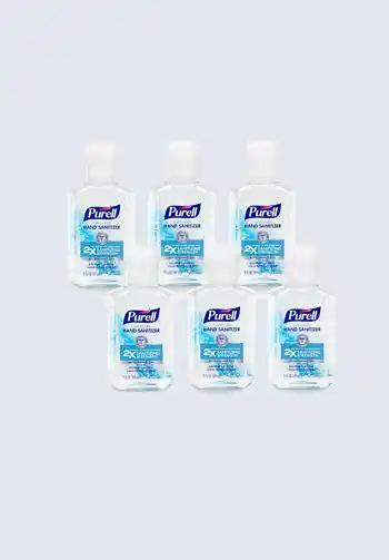 A set of Purell hand sanitizers, perfect for keeping hands clean and germ-free on the go, essential for your diaper bag.