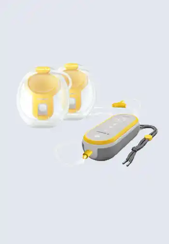 A set of Willow wearable breast pumps, providing efficient and hands-free pumping, ideal for a hospital bag for labor to facilitate postpartum milk expression.