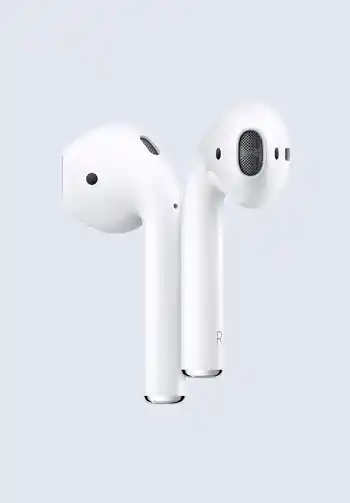 A pair of Apple AirPods, providing wireless convenience and high-quality sound, a must-have for a hospital bag for mom to listen to music or hypnobirthing tracks.