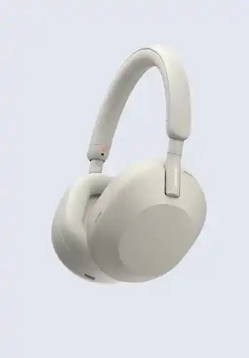 A pair of Bose noise-cancelling over-ear headphones in white, ideal for creating a calming environment during labor, essential for a hospital bag for labor.