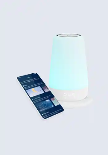 A smart night light with app control, offering customizable lighting options for a comfortable hospital stay. Include this in your hospital bag checklist.