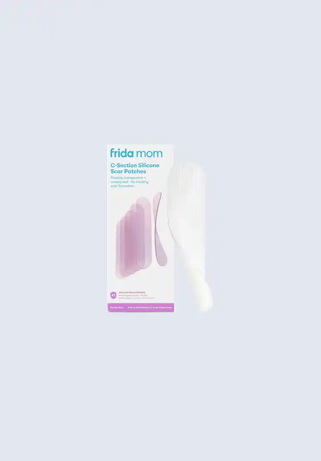 Frida Mom C-section silicone scar patches, designed to reduce the appearance of scars and promote healing, a vital component of postpartum care for C-section recovery.