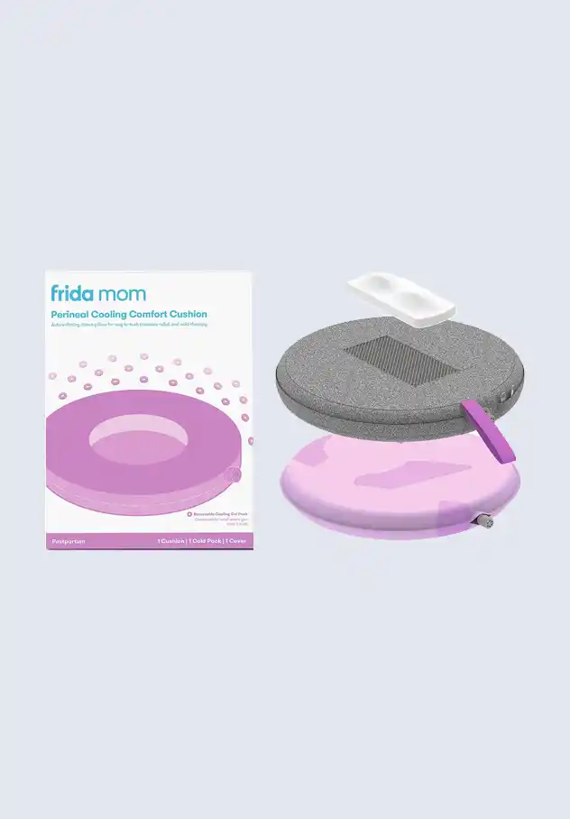 Frida Mom perineal cooling comfort cushion, offering soothing relief and support for postpartum recovery, a must-have item in the Frida Mom Postpartum Essentials Kit.