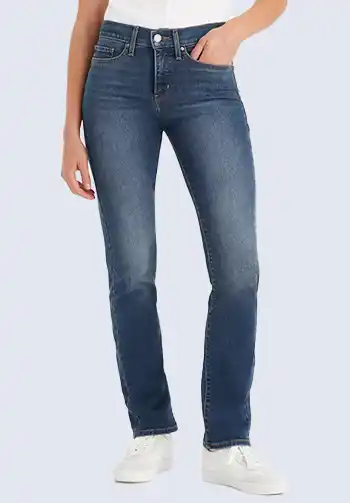 These dark wash slim-fit jeans provide a stylish and comfortable option for soccer mom wear. Their snug fit and rich color make them versatile for any occasion, whether you're on the sidelines or running errands. Pair them with a cozy sweater or jacket for a complete and chic look.