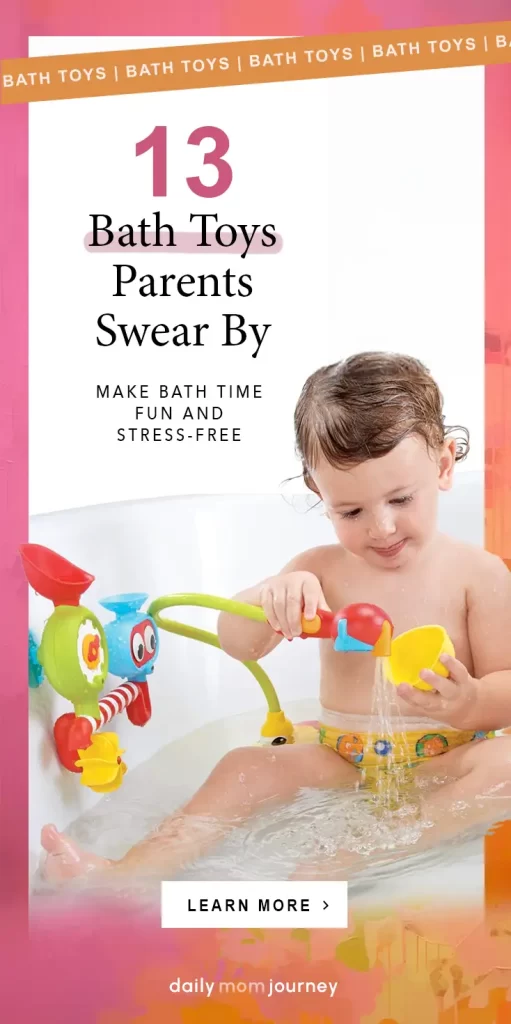 A young child playing with colorful baby bath toys in a tub, featuring a fun and interactive setup that parents love for making bath time enjoyable and stress-free.