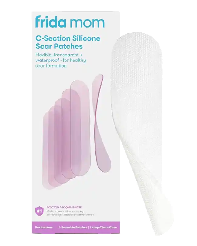 Frida Mom C-Section Silicone Scar Patches, a must-have in c-section recovery products for healthy scar formation.