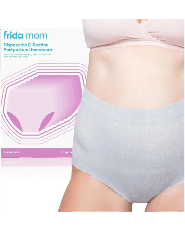 Frida Mom Disposable C-Section Postpartum Underwear, an essential item in c-section recovery products for comfort and support.