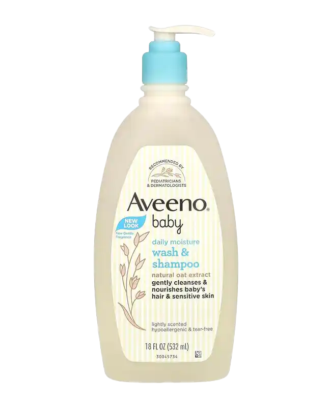 Aveeno baby wash and shampoo for gentle baby bath time