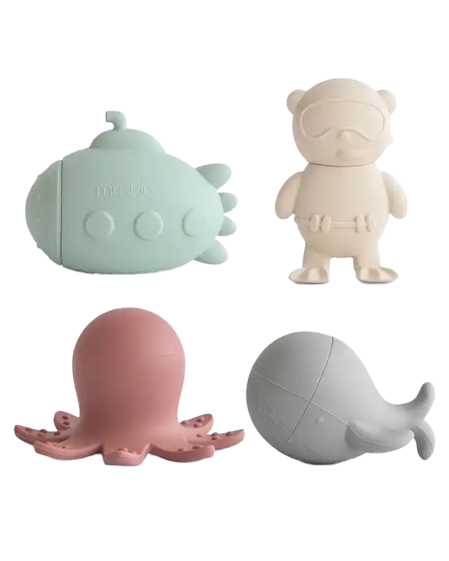 Mushie sealife bath toys for fun and engaging baby bath time