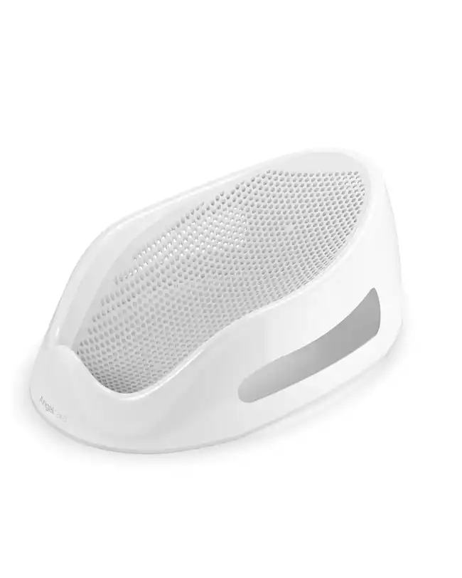 The Angelcare Bath Support showing its ergonomic design and mesh material, perfect for providing a comfortable bath experience in a baby bath tub.