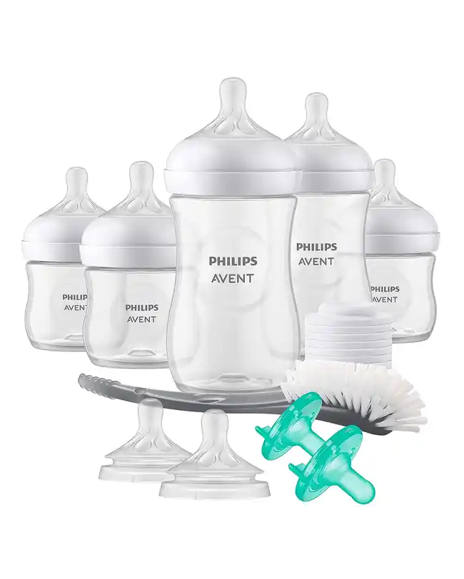 Philips AVENT Baby Bottles Set, designed to reduce colic and discomfort, perfect for feeding and storing breast milk.