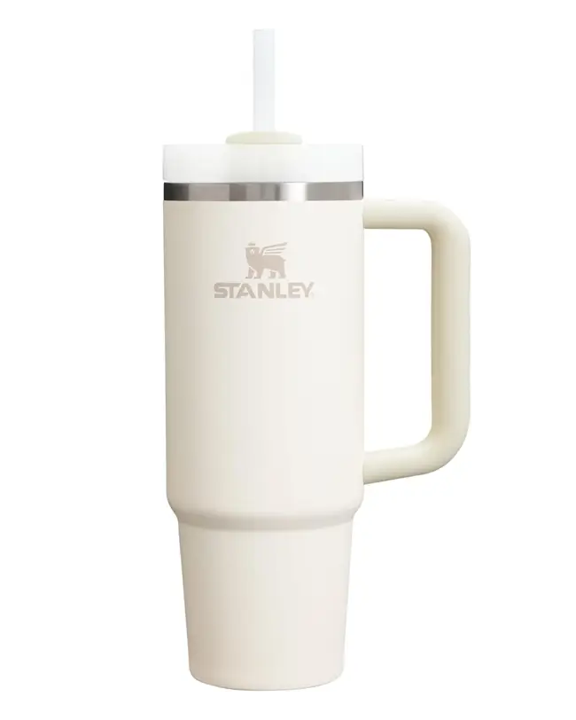 Stanley Water Bottle with a straw for easy hydration, an essential breastfeeding supply perfect for your nursing cart essentials.