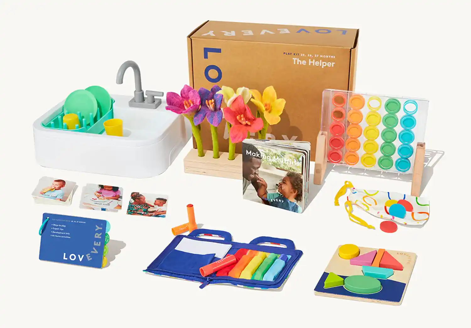 A Lovevery play kit for 2 year olds, featuring various Montessori toys and activities to encourage learning and development.