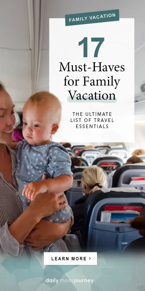 A mother holding her baby on an airplane, showcasing must-have infant travel essentials for a smooth family vacation experience.