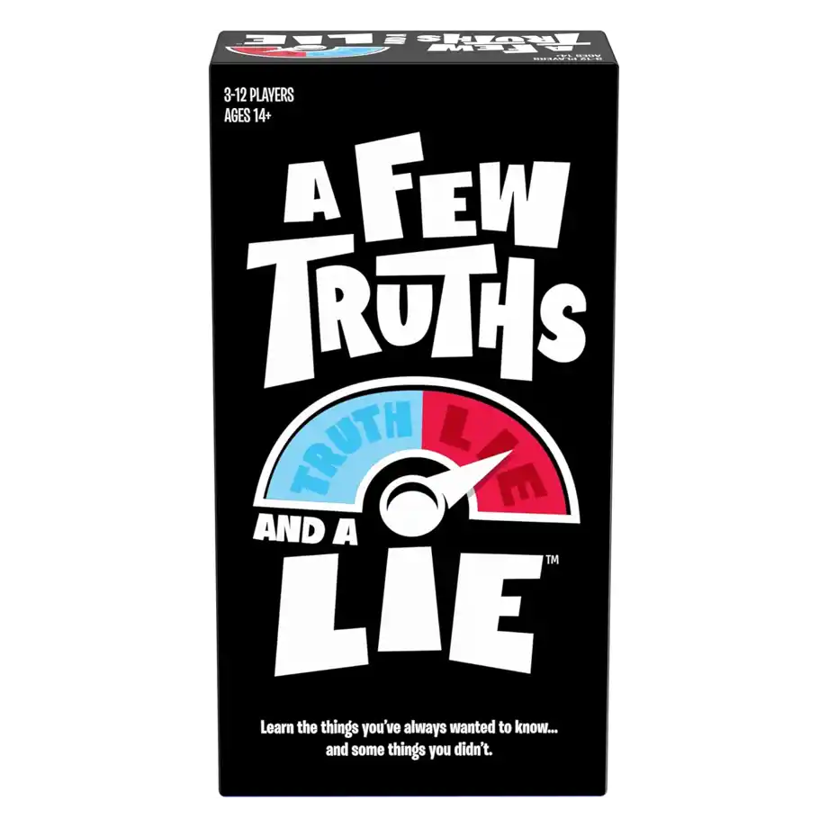 Game box for 'A Few Truths and a Lie,' a popular icebreaker and party game for adults to spark fun and conversation.