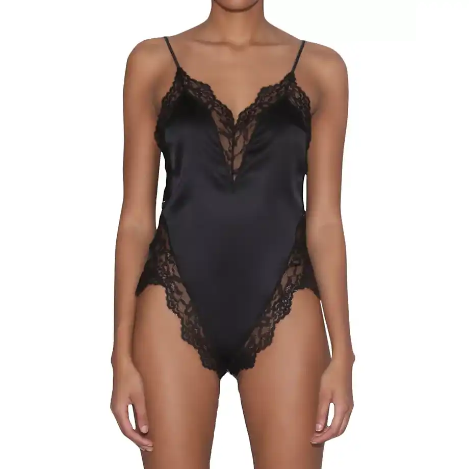 Elegant black silk and lace lingerie, a romantic 12-Year Anniversary Gift to celebrate your love.