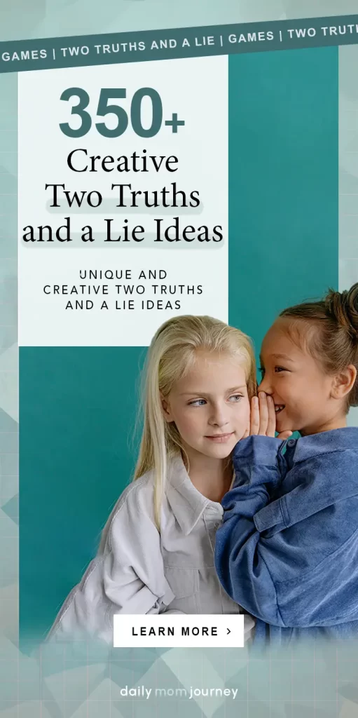 Two young friends whispering, symbolizing creativity and bonding, highlighting 350+ creative two truths and a lie ideas for any group activity.