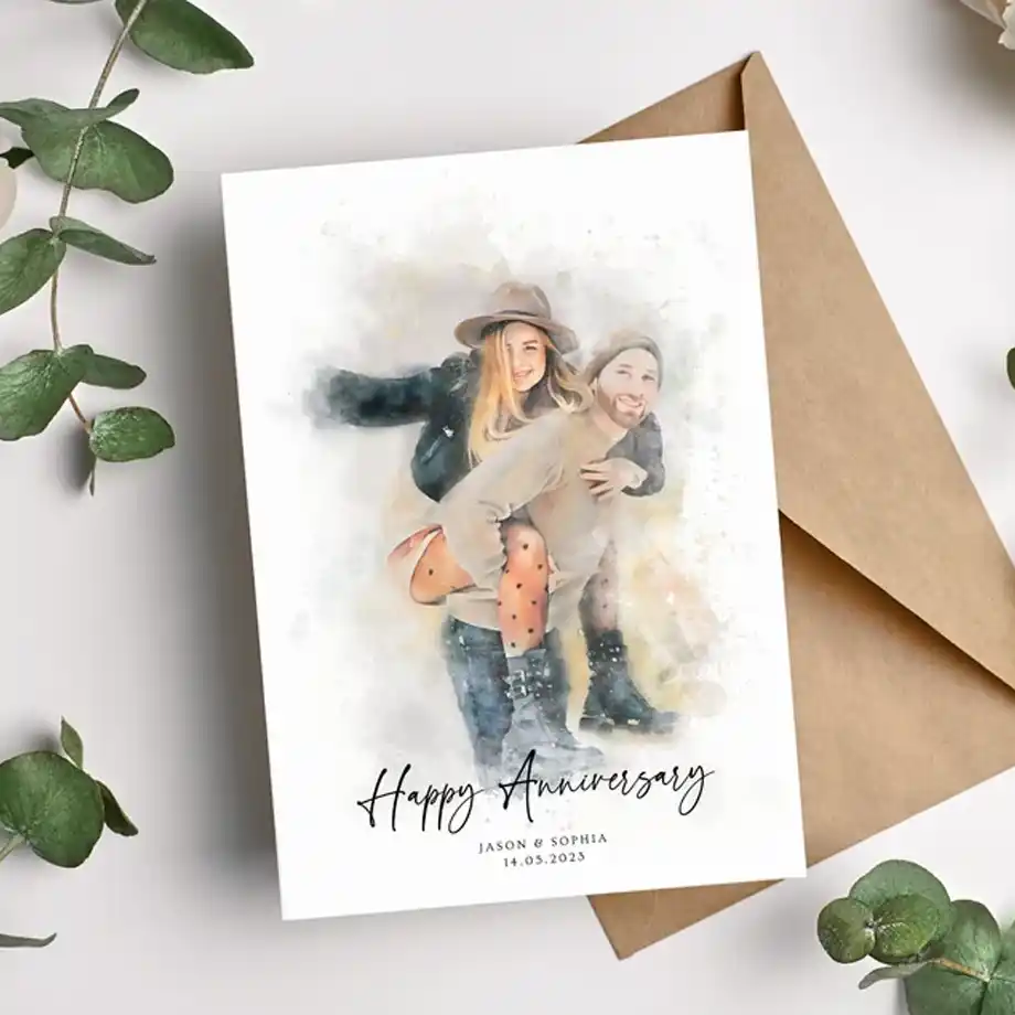 Customised anniversary card with a personal touch, featuring heartfelt Anniversary Quotes for Wife, perfect for celebrating your love on your special day.