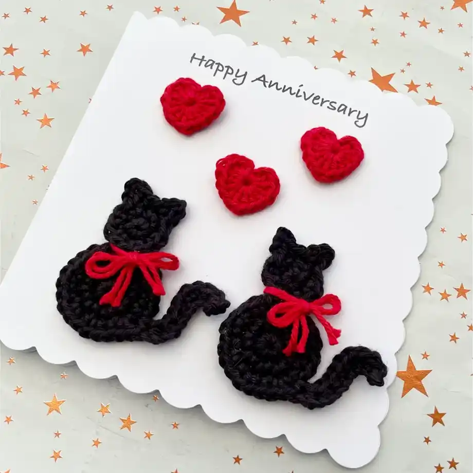 Charming handcrafted crochet cats, a unique and cute anniversary gift, perfect for pairing with heartfelt Anniversary Quotes for Wife on your special celebration.