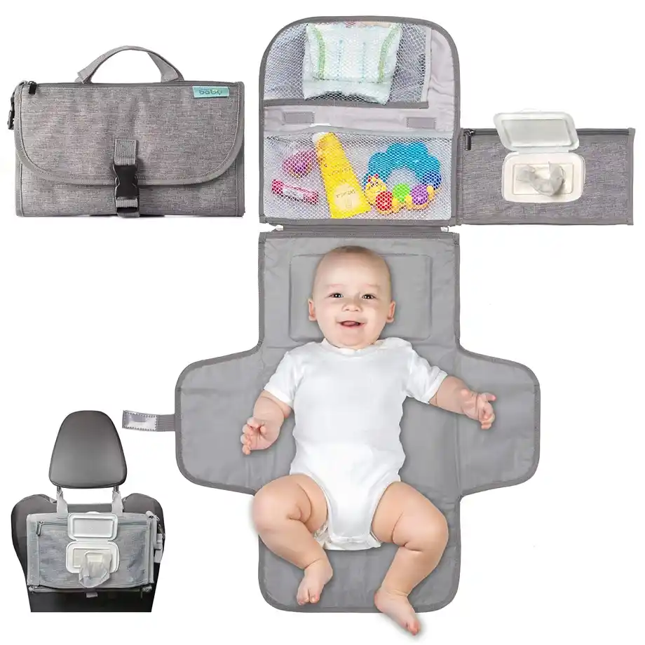 Compact and convenient portable diaper changing pad, perfect for on-the-go parents. A must-have baby shower gift idea that provides a clean, comfortable surface for diaper changes anywhere.