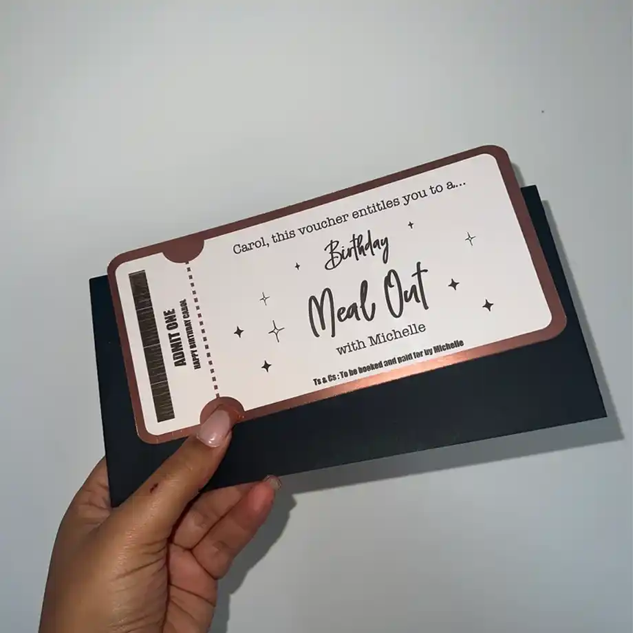 A customizable experience gift card, perfect for a thoughtful baby shower gift idea. Includes options for meals, spa days, or unique outings, giving moms-to-be the gift of relaxation and memorable experiences.