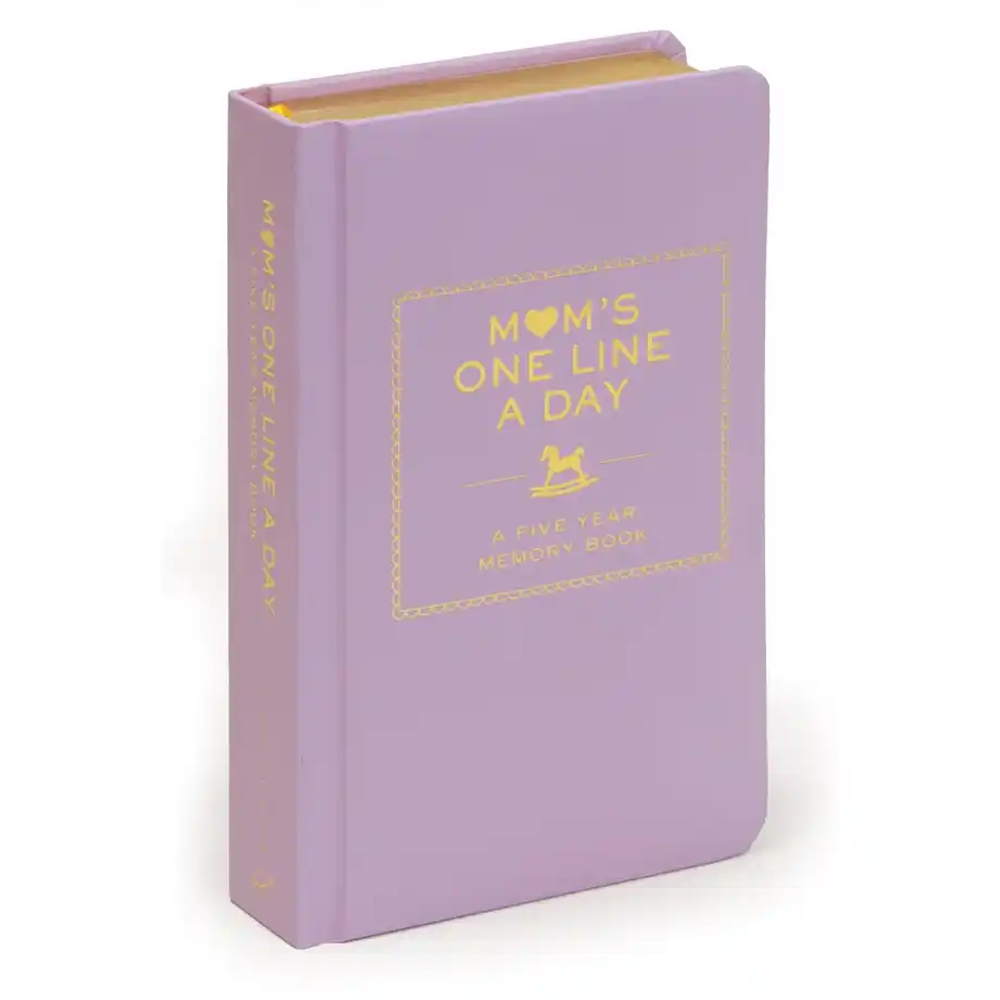 Mom's One Line a Day" five-year memory journal, designed for busy moms to capture daily moments and reflections. A heartfelt and practical baby shower gift idea for preserving precious memories.