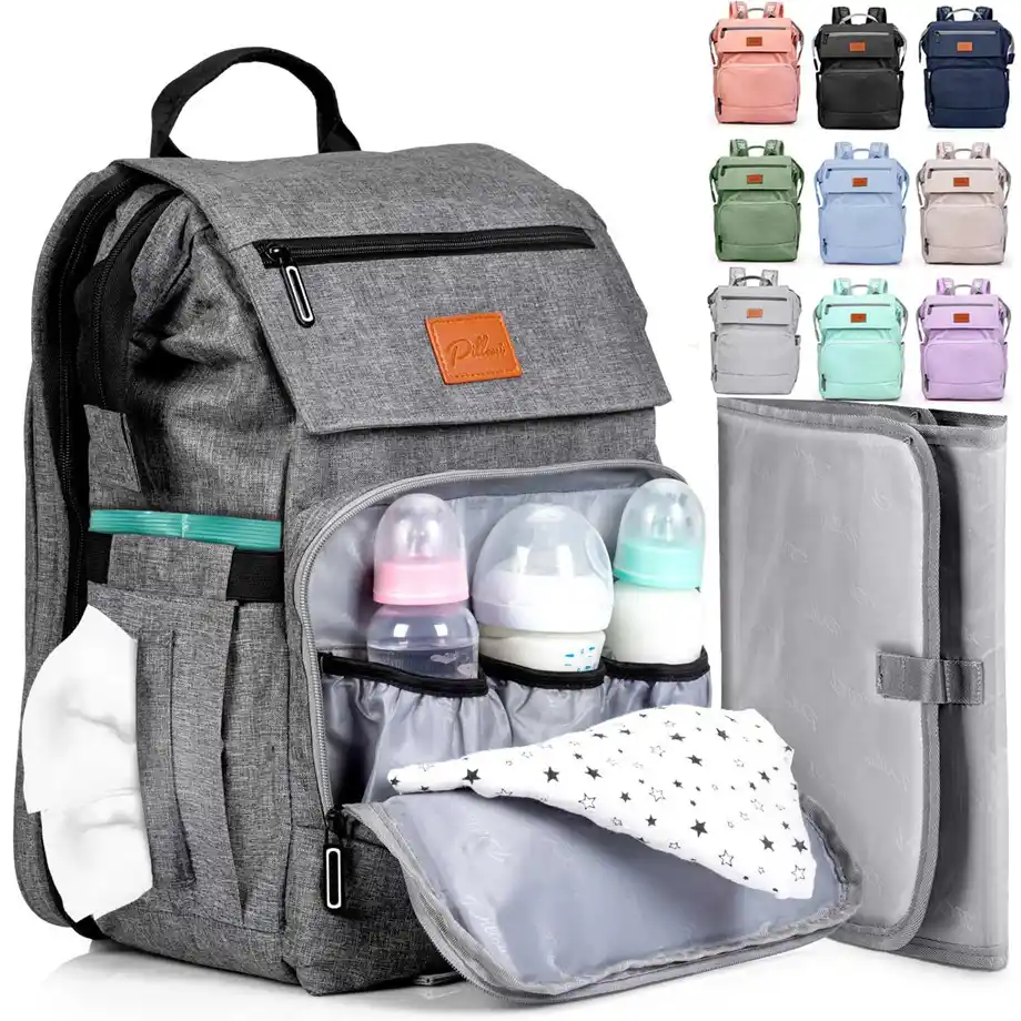 Stylish and functional Pillani baby diaper bag backpack, designed to keep all your baby essentials organized. A perfect baby shower gift idea for new parents looking for convenience and style.