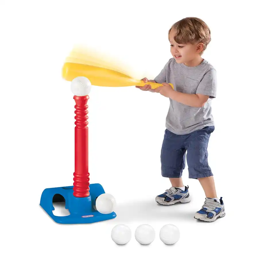 The Little Tikes T-Ball Set is perfect for introducing 4-year-old boys to baseball. This beginner-friendly set includes a tee, bat, and soft balls designed for young players to develop coordination and motor skills. With colorful, easy-to-use equipment, it's great for outdoor fun and sportsmanship, helping kids build confidence while they play. Ideal for toddlers and preschoolers to enjoy their first T-ball experience!