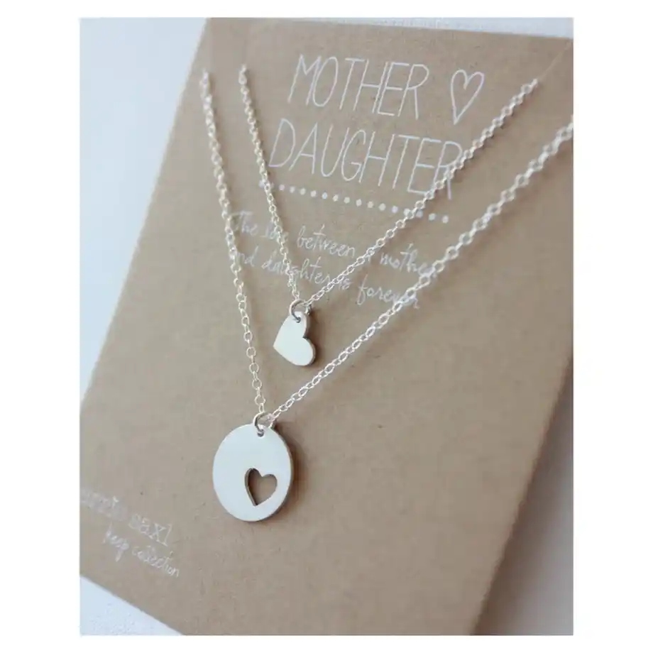 An elegant mother-daughter necklace set, the perfect gift to express heartfelt Birthday Wishes for Daughter, celebrating her special day with love and beauty.