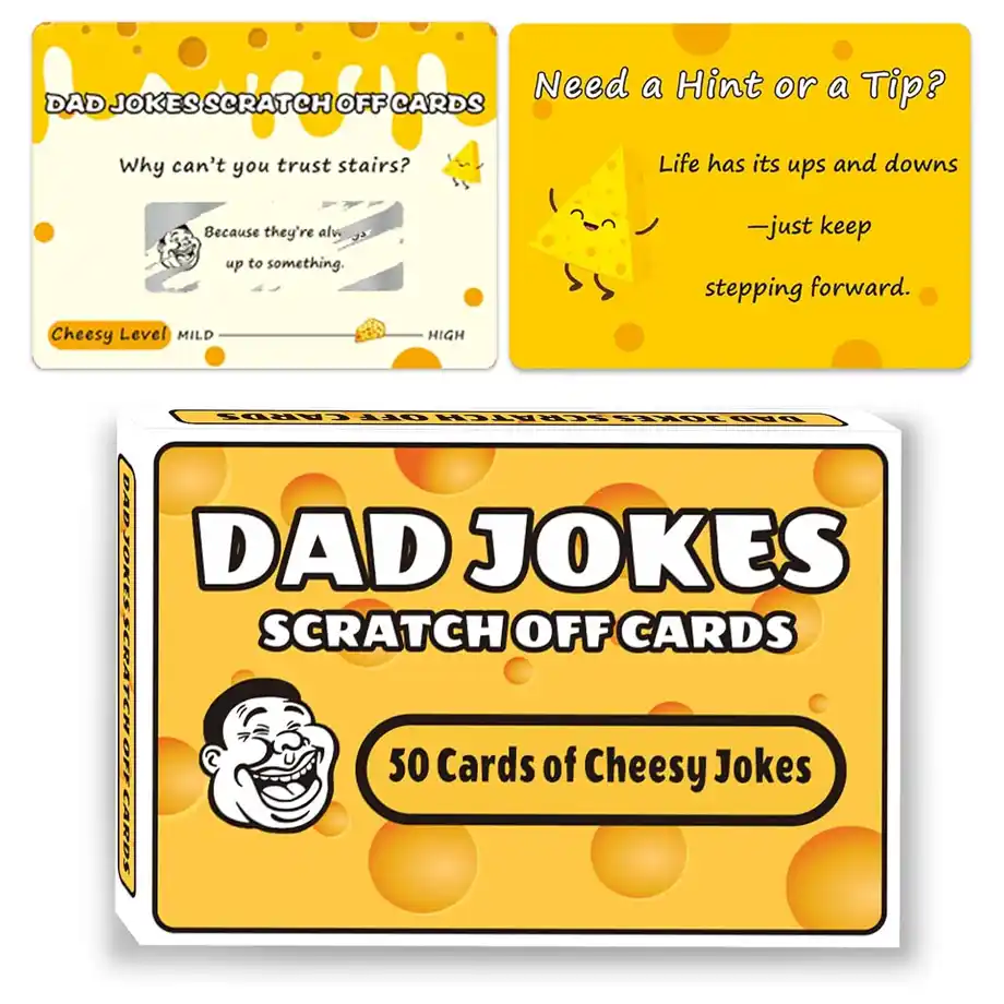 The Dad Jokes Card Game is a hilarious family game that brings together cheesy humor and playful competition. With cards featuring classic dad jokes, this game is perfect for a fun night of laughter and bonding with friends and family. Enjoy endless jokes and laughter as you compete to tell the funniest punchlines!