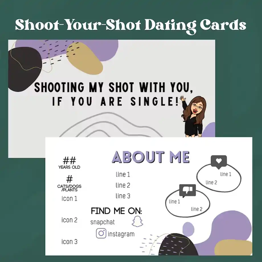 This playful Rizz Lines dating business card is perfect for making a memorable first impression. Whether you’re looking to flirt or break the ice, this unique flirt card will help you start conversations with style. Ideal for anyone seeking a fun, fresh approach to dating and connections.