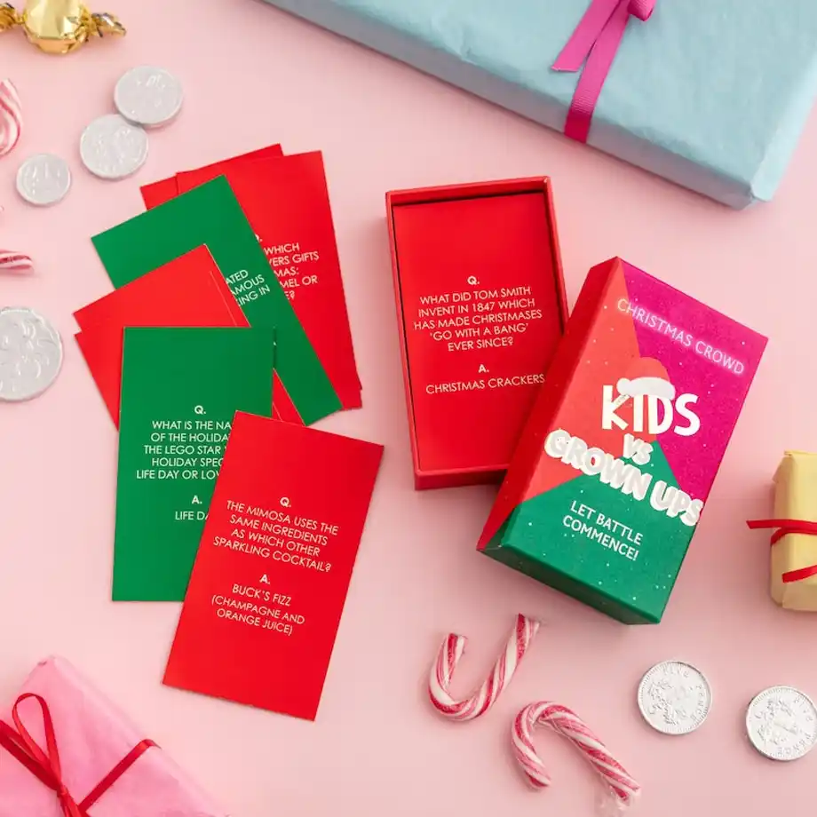 A festive Christmas party game designed for kids and adults to compete in a fun trivia challenge. This printable game features engaging trivia questions for kids and adults, perfect for adding laughter and holiday cheer to your celebrations.