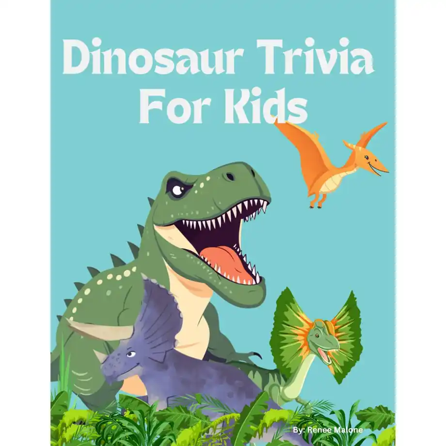 A fun and educational book featuring dinosaur-themed trivia questions for kids. Perfect for sparking curiosity about prehistoric creatures while entertaining and engaging young minds.