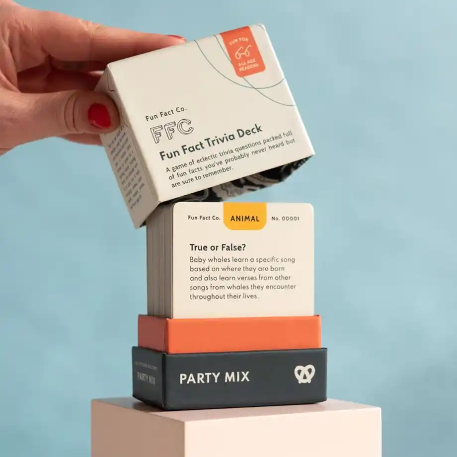 The Party Mix trivia game brings fun and learning together with a mix of fascinating trivia questions for kids. This interactive game is perfect for parties, family gatherings, or educational activities, offering hours of entertainment and engaging challenges for kids of all ages.