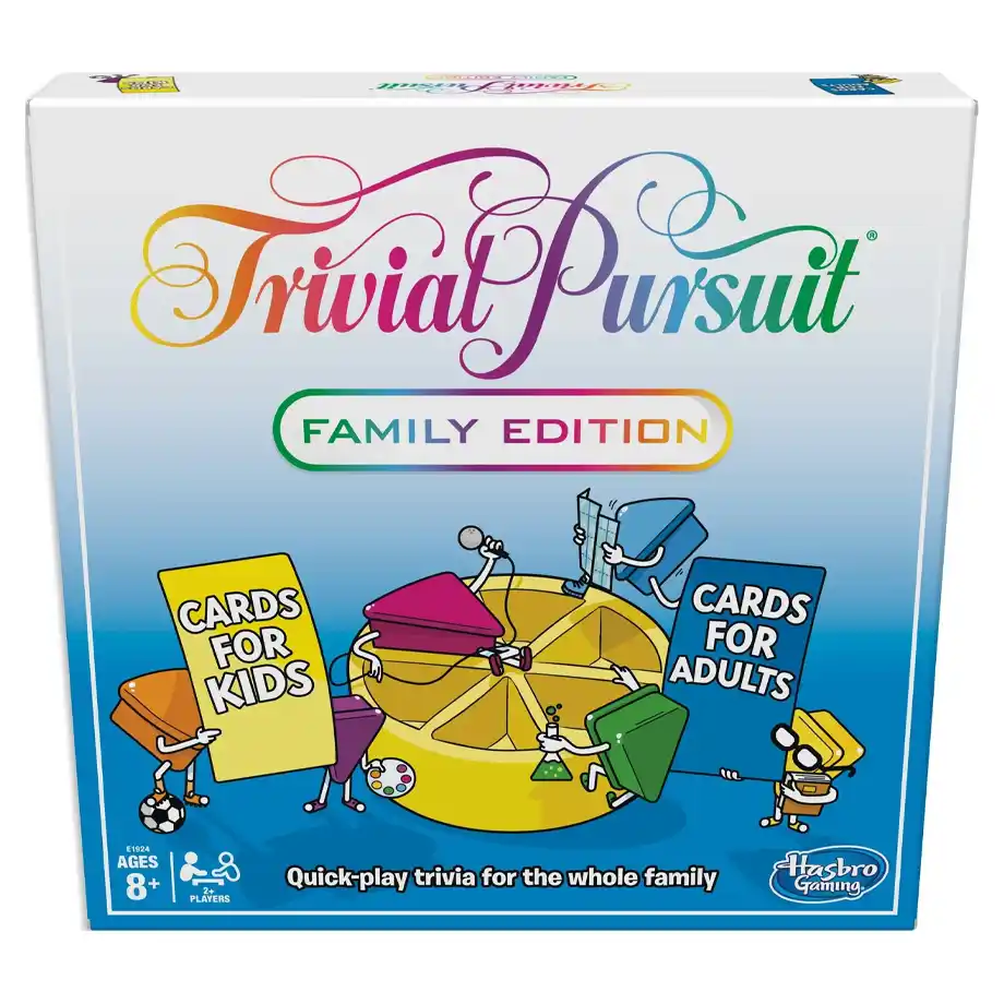 The Trivial Pursuit Family Edition game features a variety of trivia questions for kids and adults, making it perfect for family game nights. With questions designed to engage players of all ages, this classic trivia game offers hours of fun and learning.