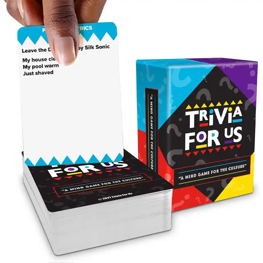 A trivia game for kids, filled with exciting and educational trivia questions designed to entertain and challenge young players. Perfect for family game nights, this game offers fun learning opportunities while engaging kids with various topics.