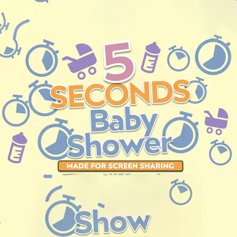 Exciting 5-Second Challenge game for virtual baby shower games, a fast-paced and fun activity where guests compete to answer baby-related questions within five seconds.